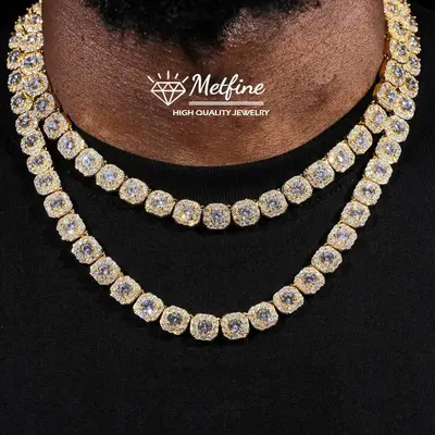 Tennis Bracelet Necklace for Men Women Cuban Bracelet Chain 7MM/10MM/12MM Wide Iced Out Chain Flip Bracelet/Necklace with Gif...