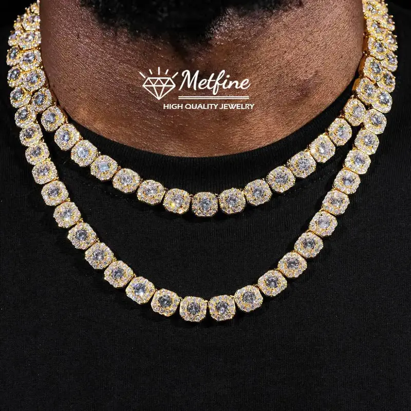 Tennis Bracelet Necklace for Men Women Cuban Bracelet Chain 7MM/10MM/12MM Wide Iced Out Chain Flip Bracelet/Necklace with Gif...