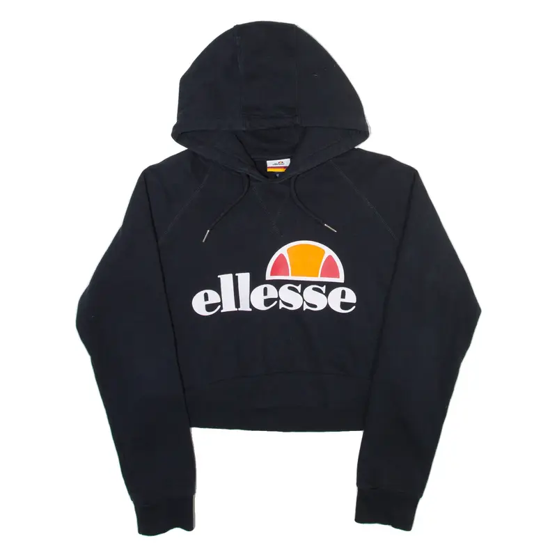 ELLESSE Womens Black Hoodie UK 12