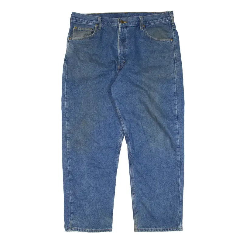 CARHARTT Blanket Lined Workwear Jeans Blue Denim Relaxed Straight Mens W38 L30