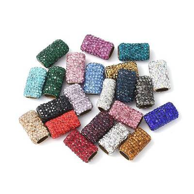 Rhinestone Clay Pave Brass Beads
