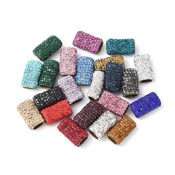 Rhinestone Clay Pave Brass Beads