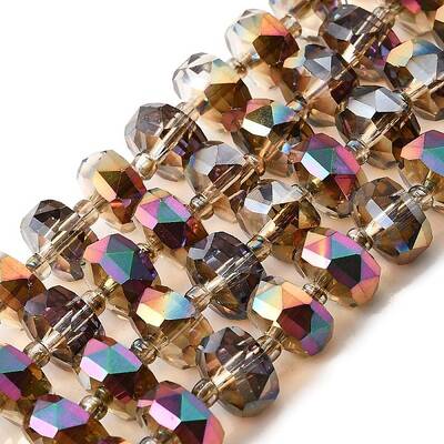 Transparent Electroplate Glass Beads Strands