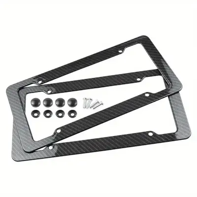 License Plate Frame, 2 Counts Universal Car License Plate Frame with Screws, Car Exterior Decoration Accessories for Car, Tru...