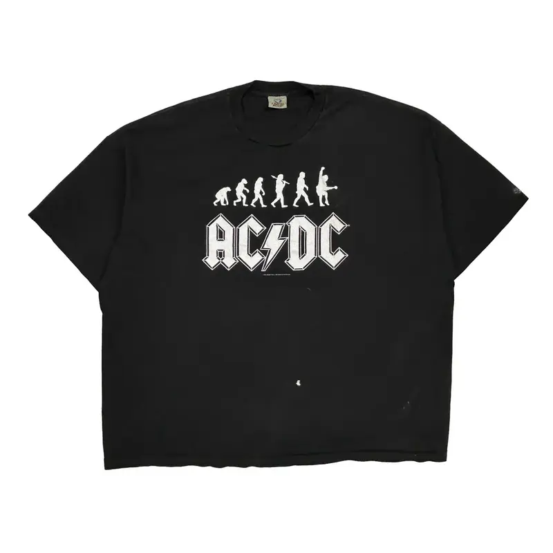 Ac/Dc Liquid Blue Band T-Shirt - 4XL Black Cotton