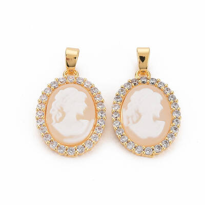 Brass Lilac Cubic Zirconia Pendants