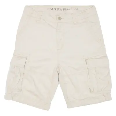 NAUTICA Mens Cargo Shorts Cream M W32