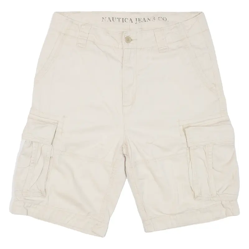 NAUTICA Mens Cargo Shorts Cream M W32