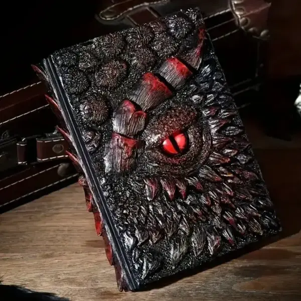 Dragon Enthusiasts 3D Embossed Journal - Handcrafted Resin Dragon Eye Design, Unruled Blank Pages for Dnd Adventures, 240 Pag...