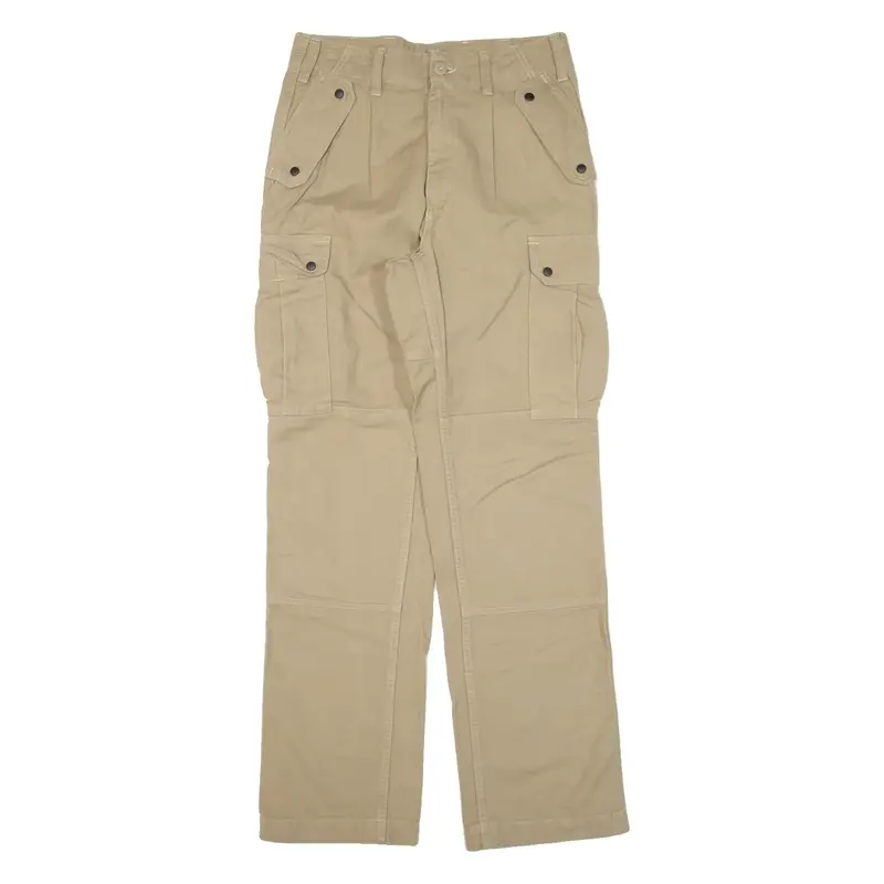 Military Cargo Mens Trousers Beige Regular Straight W32 L32
