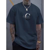 Calvin Printed T-shirt round neck short sleeved T-shirt, casual all season pure cotton fabric, slightly elastic, breathable, ...
