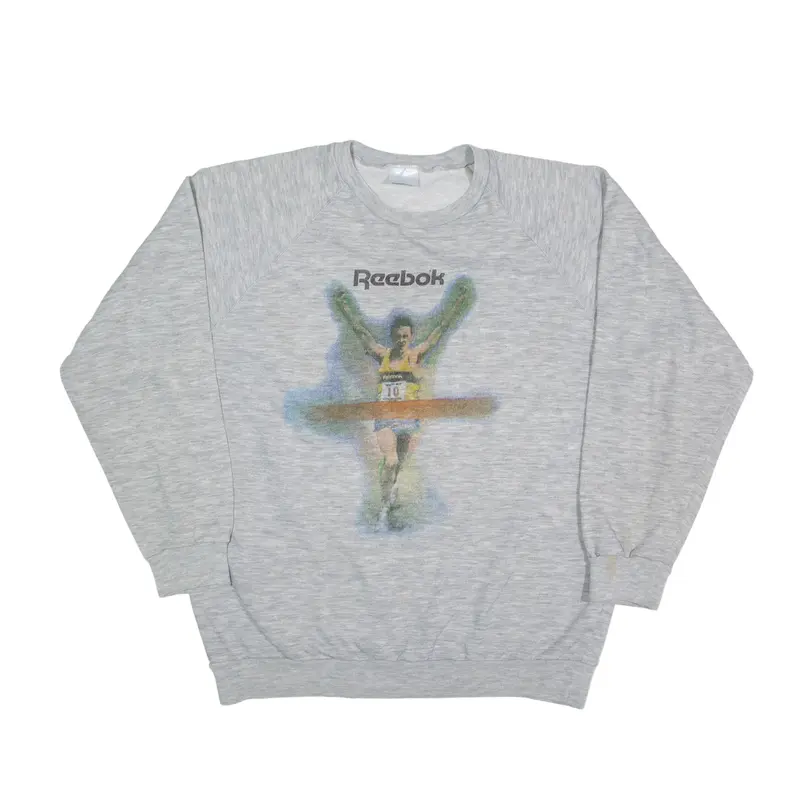 REEBOK Marathon Sweatshirt Grey Mens XL