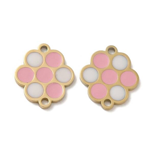 Ion Plating(IP) 316L Surgical  Stainless Steel Enamel Flower Connector Charms