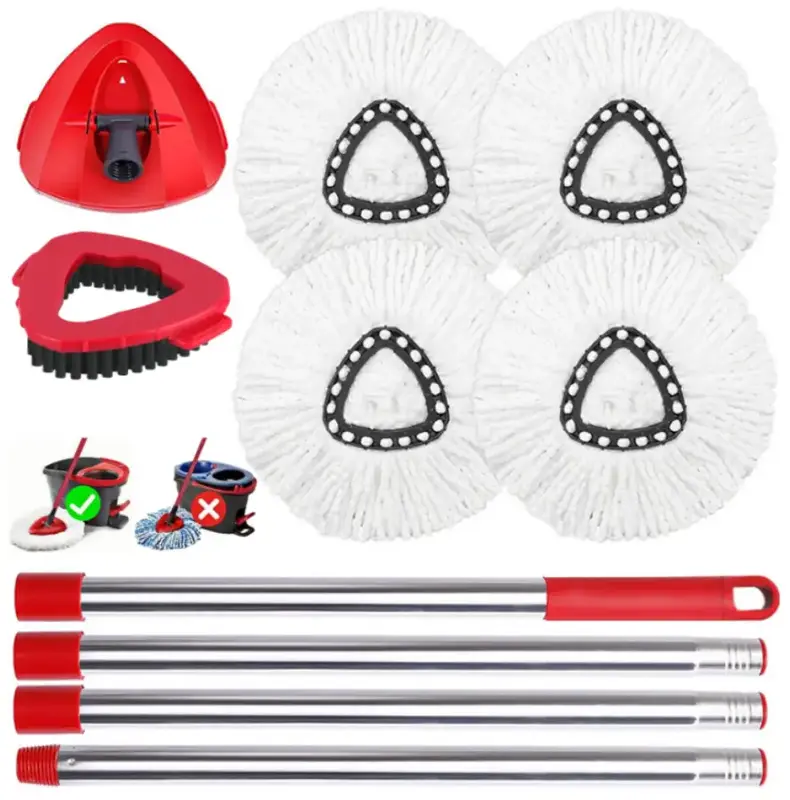 4 Pack Spin Mop Head Replacement Combo for Ocedar Easywring 1-Tank System,Microfiber Spin Mop Replacement Head,Machine Washab...