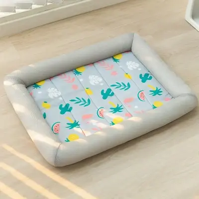 Cartoon Pattern Waterproof Dog Bed, Breathable Cat Cooling Mat for Summer, Cool Pet Nest Mattress, Comfy Sleeping Cushion fo...