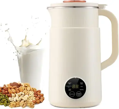 Electric Nut Milk Machine, 27oz Soy Milk Maker with 8 Blades, Multi Functional Nut and Bean Milk Maker Machine Beverages Make...
