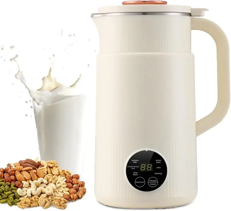 Electric Nut Milk Machine, 27oz Soy Milk Maker with 8 Blades, Multi Functional Nut and Bean Milk Maker Machine Beverages Make...