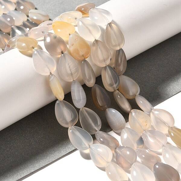 Natural Grey Agate Beads Strands