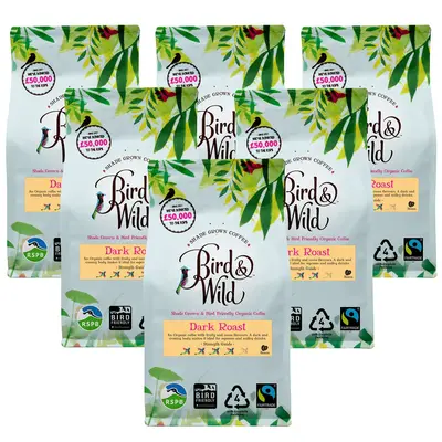 Dark Roast Espresso Fairtrade Organic Coffee Beans and Ground - 200g, 500g, 1kg | Size: 6x 200g Case | Grind: Whole Bean