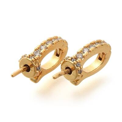 Rack Plating Brass Micro Pave Cubic Zirconia Peg Bails