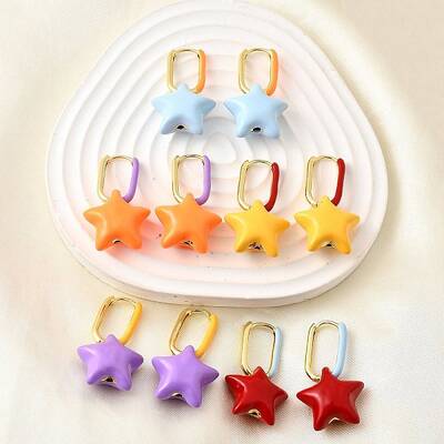 Star Brass Hoop Earrings