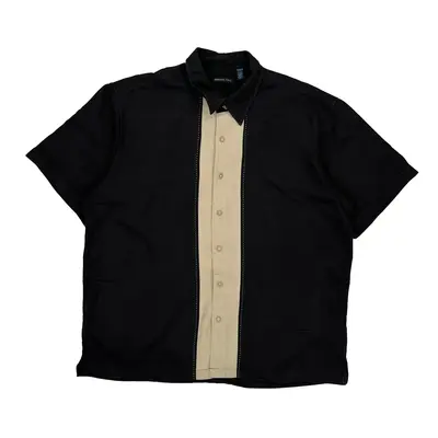 Van Heusen Short Sleeve Shirt - XL Black Polyester