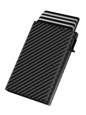 Men's Simple Wave Print RFID Blocking Card Holder, Casual Business Minimalist Pop Up RFIDÂ Wallet, Portable Cardholder, Walle...