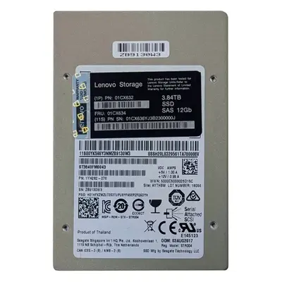 01CX632 Lenovo 3.84TB SAS 12Gb/s Hot Swappable 2.5-Inch Solid State Drive for Storage D1224