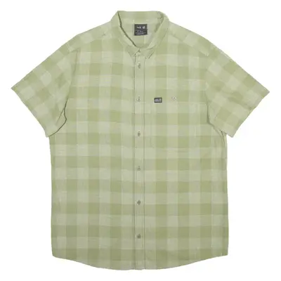 JACK WOLFSKIN Mens Shirt Green Check L