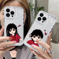 Couple Gift Super Cute Clear Mobile Phone Case for Samsung / iPhone 16 15 14 13 12 11 Plus and ProMax, Perfect for Birthday C...