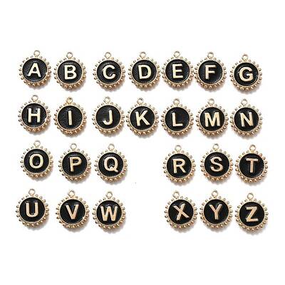 Alloy Black Enamel Pendants