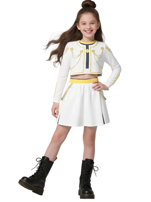 K-Pop Girl's Costume Skirt Set, Zoey Role Play, Halloween Girls' Costume Skirt Set, Trendy Teen Girls' Clothing