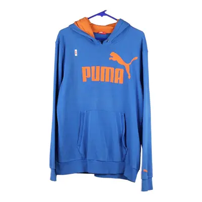 Puma Spellout Hoodie - Medium Blue Cotton Blend