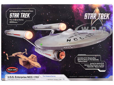 Skill 2 Model Kit U.S.S. Enterprise NCC-1701 Spaceship Star Trek (1966) TV Series 1/1000 Scale Model by Polar Lights