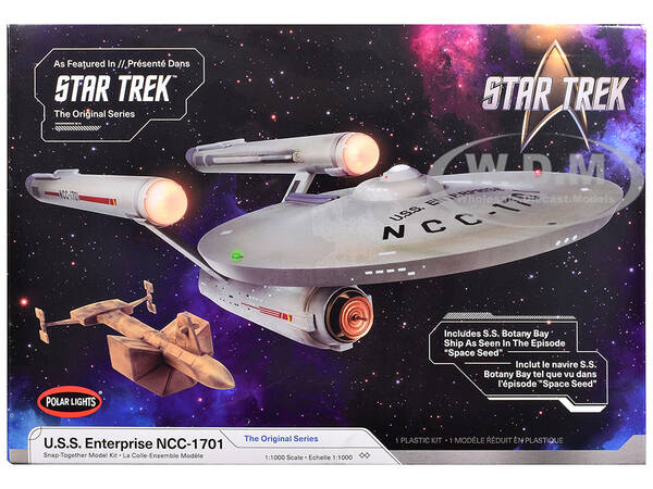 Skill 2 Model Kit U.S.S. Enterprise NCC-1701 Spaceship Star Trek (1966) TV Series 1/1000 Scale Model by Polar Lights