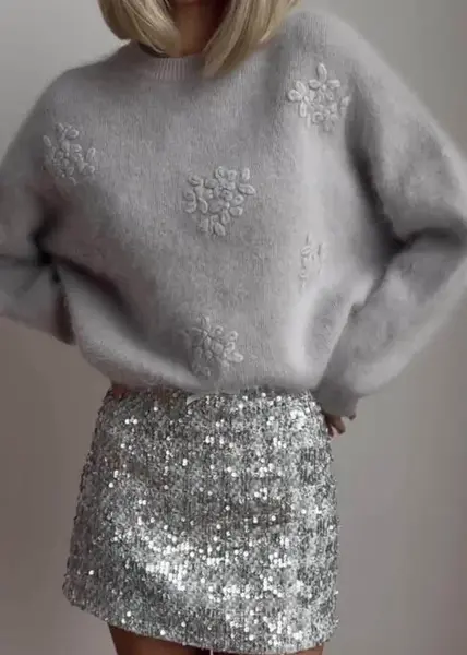 Textured Knit Sweater