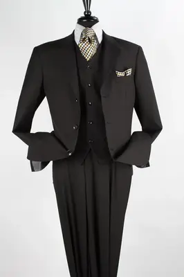 Apollo King Men's Executive 3-Piece Suit Pleated Pants Formal Wear