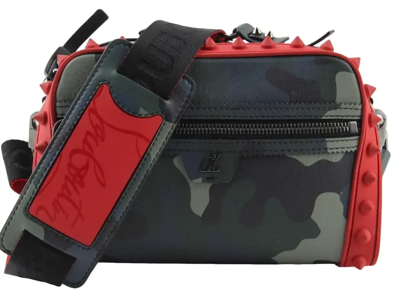 Pre-owned christian louboutin Leather Messenger Bags Loubitown Camoflouge Messenger Bag