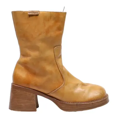 MUSTANG High Boots Beige Leather Womens UK 6
