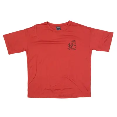 DISNEY Chip N Dale T-Shirt Red Short Sleeve Mens S