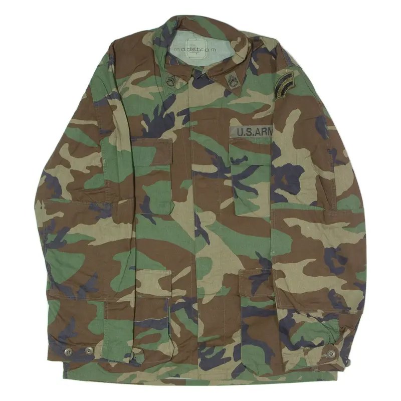 SELMA APPAREL CORP US Army Mens Military Jacket Green USA Camouflage L