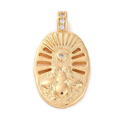 Brass Pendants With Clear Cubic Zirconia
