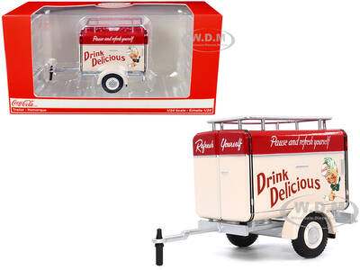 Travel Trailer Cream with Red Top \