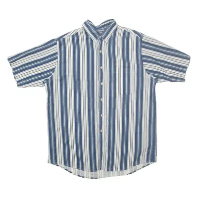 DAVID TAYLOR Mens Shirt Blue Pinstripe L