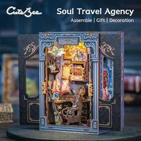【SOUL TRAVEL AGENCY/HOLIDAY GIFT/HANDMADE DIY TOYS/TIME-CONSUMING TOYS】CUTEBEE DIY bookcase with LED lights. Creative DIY...
