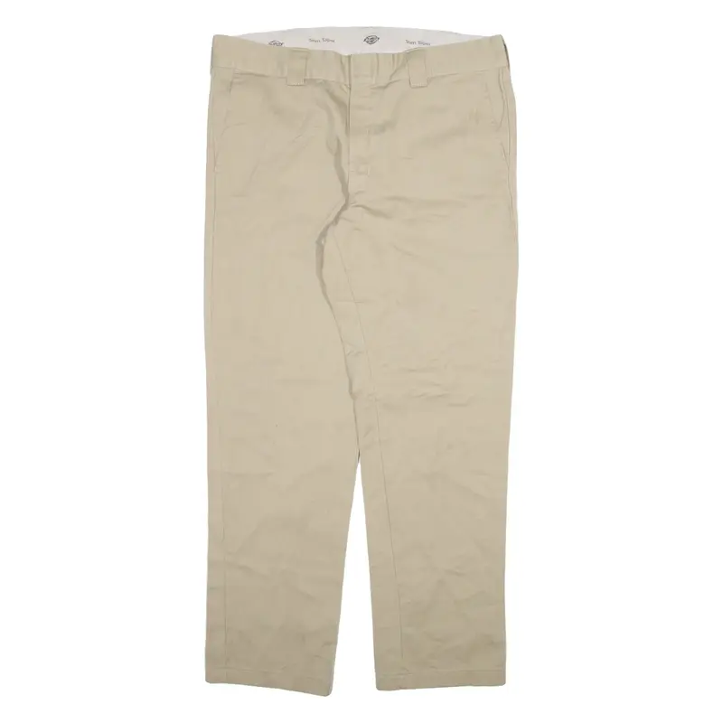 DICKIES Mens Trousers Beige Slim Tapered W36 L32