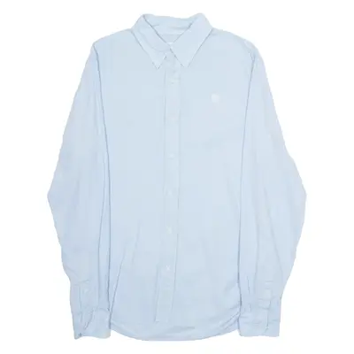 TIMBERLAND Slim Fit Mens Plain Shirt Blue Linen Long Sleeve S