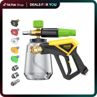 Dealsforyoudays Pohir High Pressure Washer Foam Cannon Kit, 4500 PSI Short Handheld And Foam Lance With 5 Nozzle Tips,1 Liter...