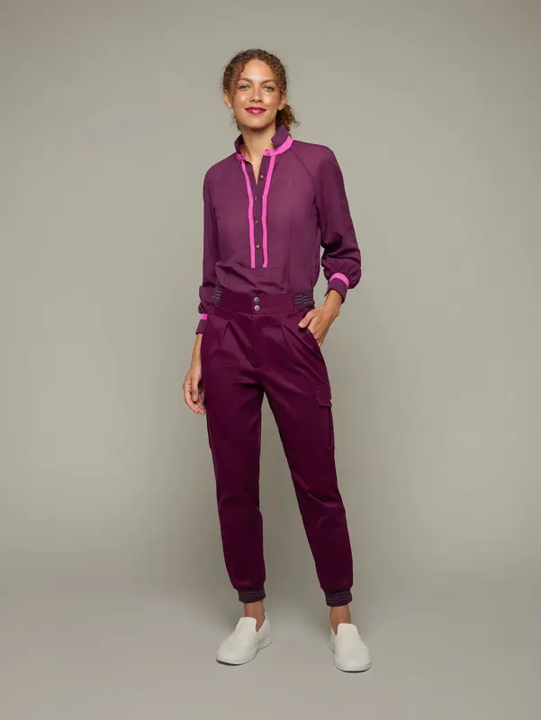 ZEPHYR | Easy Fit Raglan Blouse | Color: Cabernet | Size: XXS