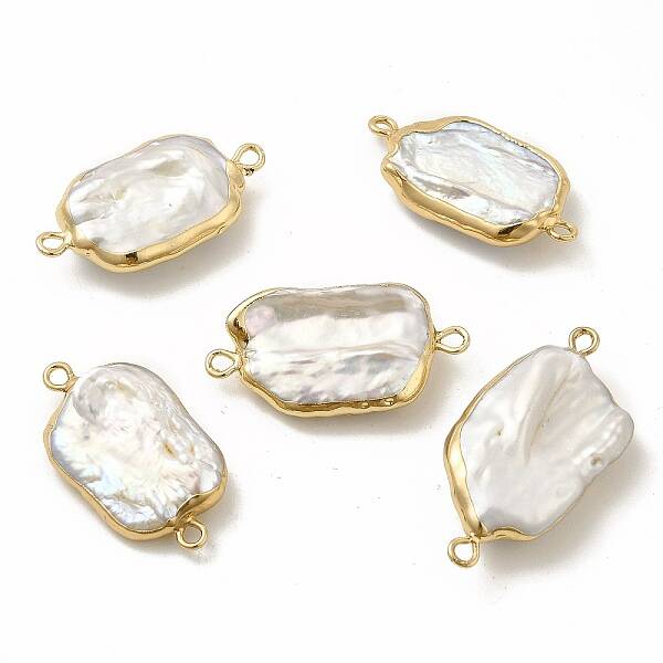 Baroque Natural Keshi Pearl Connector Charms